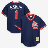 Ozzie Smith St. Louis Cardinals Authentic Batting Practice Jersey - Navy | Mitchell & Ness