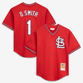 Ozzie Smith St. Louis Cardinals Authentic Batting Practice Jersey - Scarlet | Mitchell & Ness