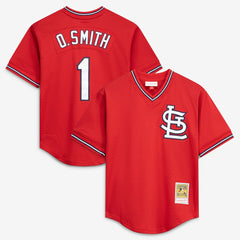 Ozzie Smith St. Louis Cardinals Authentic Batting Practice Jersey - Scarlet | Mitchell & Ness