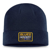 St. Louis Blues Fanatics Authentic Pro Cuffed Knit Hat – Navy