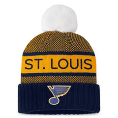 St. Louis Blues Fanatics Women's Authentic Pro Rink Cuffed Knit Hat with Pom