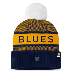 St. Louis Blues Fanatics Women's Authentic Pro Rink Cuffed Knit Hat with Pom