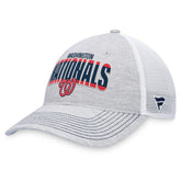 Washington Nationals Logo Trucker Adjustable Hat - Heather Gray/White