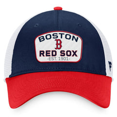 Boston Red Sox Two-Tone Patch Trucker Adjustable Hat - Navy/Red
