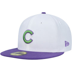 Chicago Cubs Side Patch 59FIFTY Fitted Hat - White | New Era