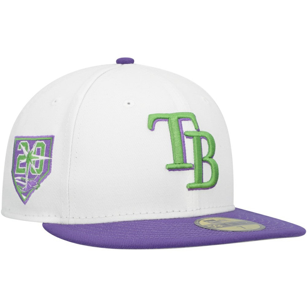 Tampa Bay Rays Side Patch 59FIFTY Fitted Hat - White | New Era