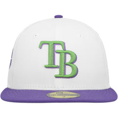 Tampa Bay Rays Side Patch 59FIFTY Fitted Hat - White | New Era