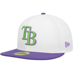 Tampa Bay Rays Side Patch 59FIFTY Fitted Hat - White | New Era