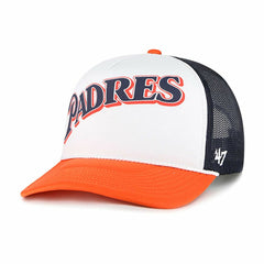 San Diego Padres Foam Front Script Trucker Snapback Hat - White | 47 brand