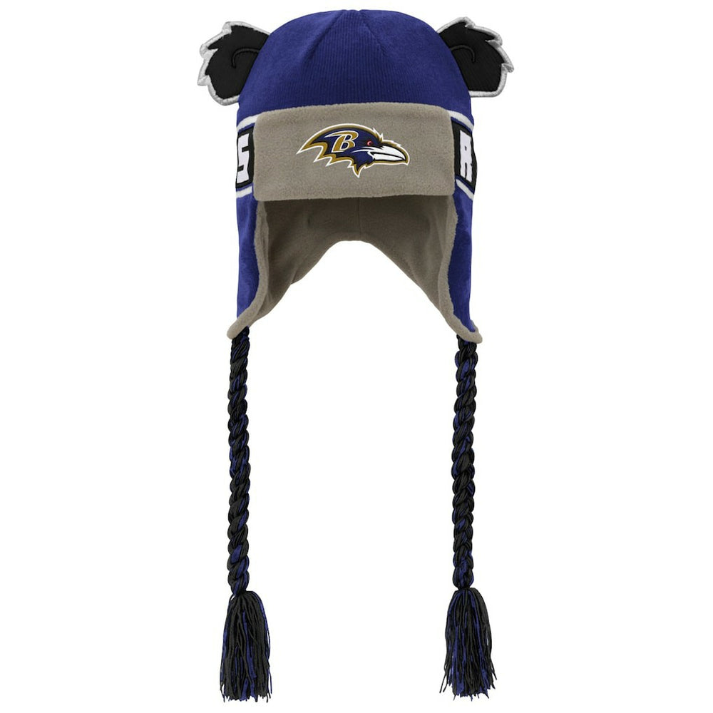 NFL Baltimore Ravens Youth Wordmark Ears Trooper Knit Hat