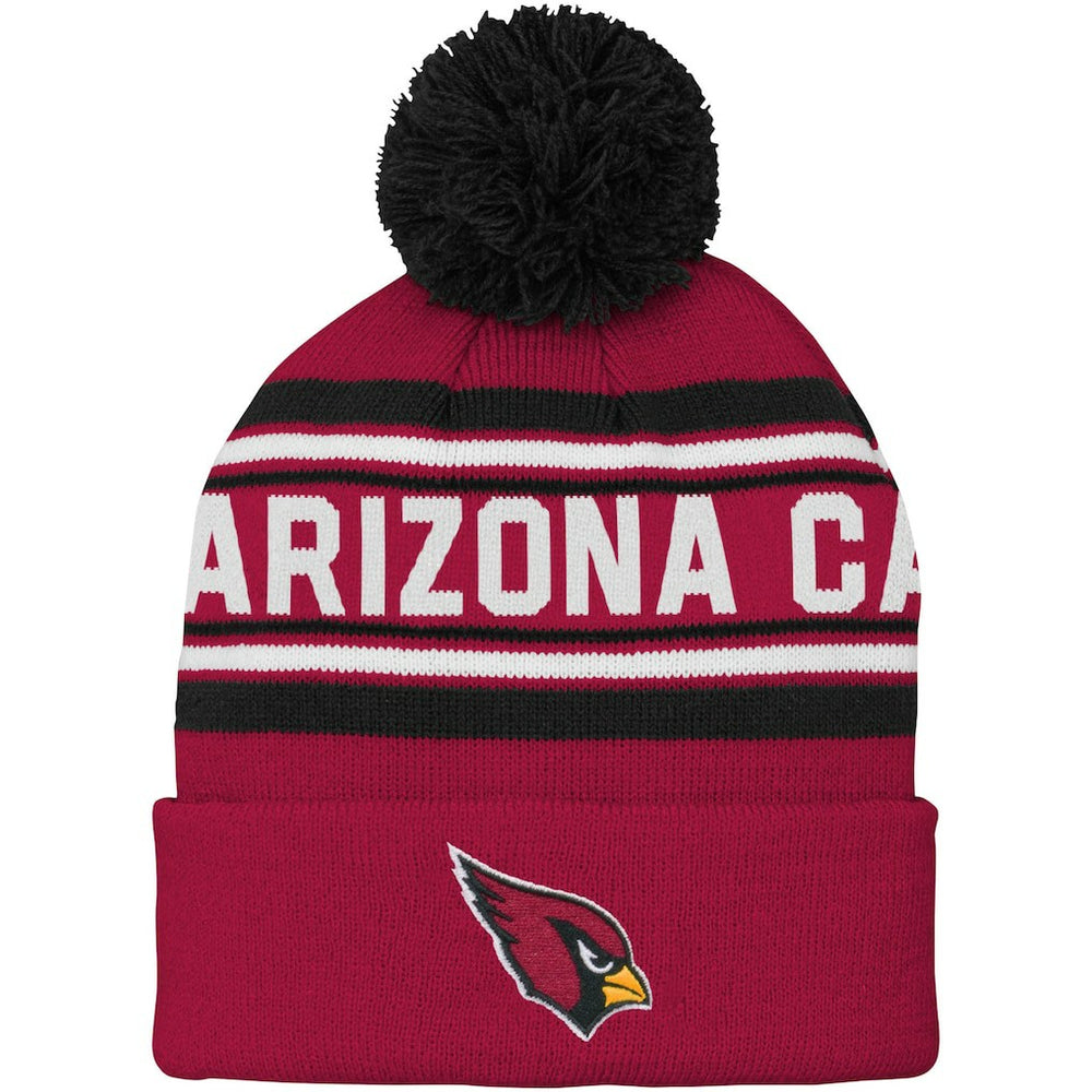 NFL Arizona Cardinals Youth Jacquard Cuffed Knit Hat with Pom