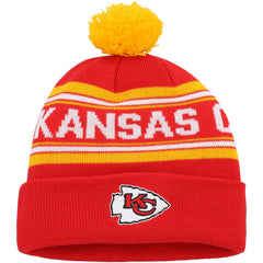 NFL Kansas City Chiefs Youth Jacquard Cuffed Knit Hat with Pom