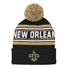 NFL New Orleans Saints Youth Jacquard Cuffed Knit Hat with Pom