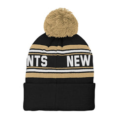 NFL New Orleans Saints Youth Jacquard Cuffed Knit Hat with Pom