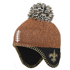 NFL New Orleans Saints Preschool Football Head Knit Hat with Pom