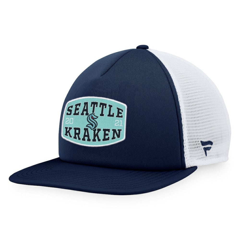 Seattle Kraken Fanatics Foam Front Patch Trucker Snapback Hat
