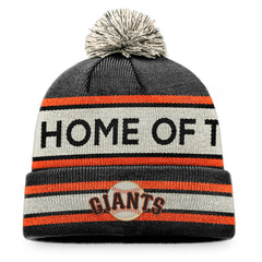 San Francisco Giants Hometown Slogan Cuffed Knit Hat with Pom - Black/Natural