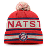 Washington Nationals Hometown Slogan Cuffed Knit Hat with Pom - Red/Natural