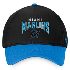 Miami Marlins Stacked Logo Flex Hat - Black/Blue