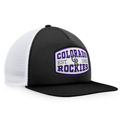 Colorado Rockies Foam Front Patch Trucker Snapback Hat - Black