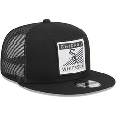 Chicago White Sox Scratch Squared Trucker 9FIFTY Snapback Hat - Black | New Era