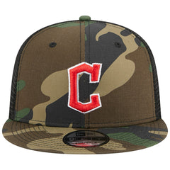 Cleveland Guardians Woodland Camo Trucker 9FIFTY Snapback Hat - Camo | New Era