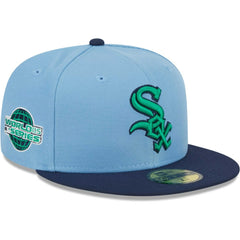 Chicago White Sox Green Undervisor 59FIFTY Fitted Hat - Light Blue/Navy | New Era