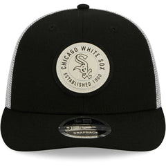 Chicago White Sox Circle Trucker Low Profile 9FIFTY Snapback Hat - Black | New Era