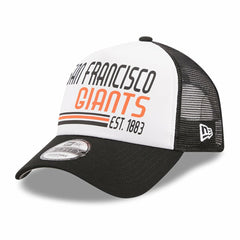 San Francisco Giants Stacked A-Frame Trucker 9FORTY Adjustable Hat - White/Black | New Era
