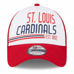 St. Louis Cardinals Stacked A-Frame Trucker 9FORTY Adjustable Hat - White/Red | New Era