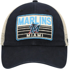 Miami Marlins Four Stroke Clean Up Trucker Snapback Hat - Black | 47 brand