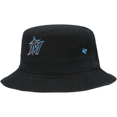 Miami Marlins Primary Bucket Hat - Black | 47 brand