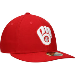 Milwaukee Brewers Low Profile 59FIFTY Fitted Hat - Scarlet | New Era