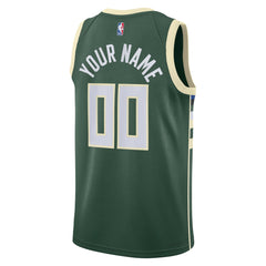 Milwaukee Bucks Unisex Swingman Custom Jersey Hunter Green - Icon Edition | Nike outlet