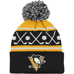 Pittsburgh Penguins Preschool Faceoff Cuffed Knit Hat with Pom