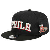 Philadelphia 76ers Post-Up Pin Mesh 9FIFTY Snapback Hat - Black | New Era sale