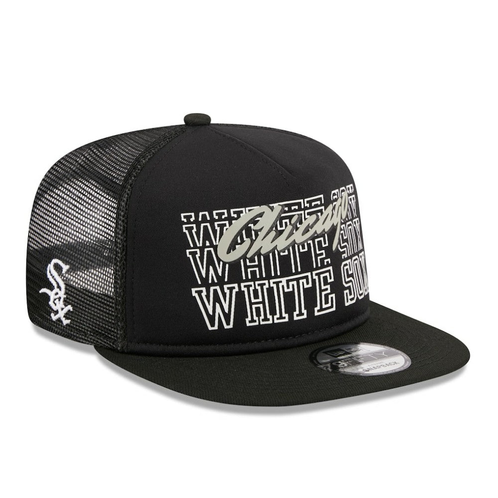 Chicago White Sox Street Team A-Frame Trucker 9FIFTY Snapback Hat - Black | New Era