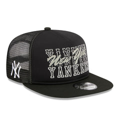 New York Yankees Street Team A-Frame Trucker 9FIFTY Snapback Hat - Black | New Era