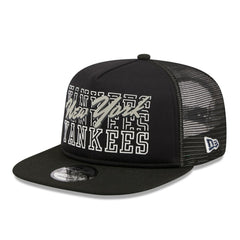 New York Yankees Street Team A-Frame Trucker 9FIFTY Snapback Hat - Black | New Era