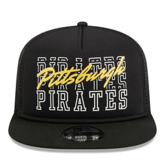 Pittsburgh Pirates Street Team A-Frame Trucker 9FIFTY Snapback Hat - Black | New Era