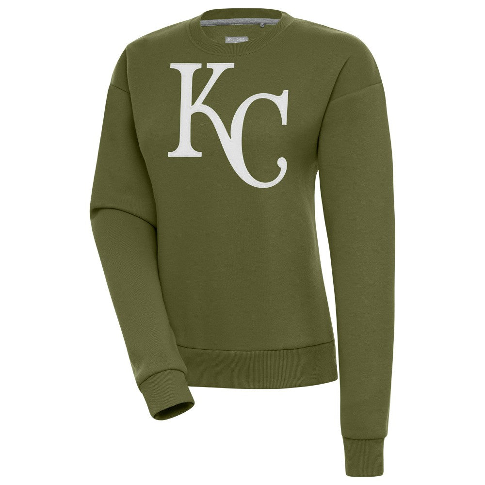 Kansas City Royals Antigua Women's Victory Pullover Sweatshirt - Olive