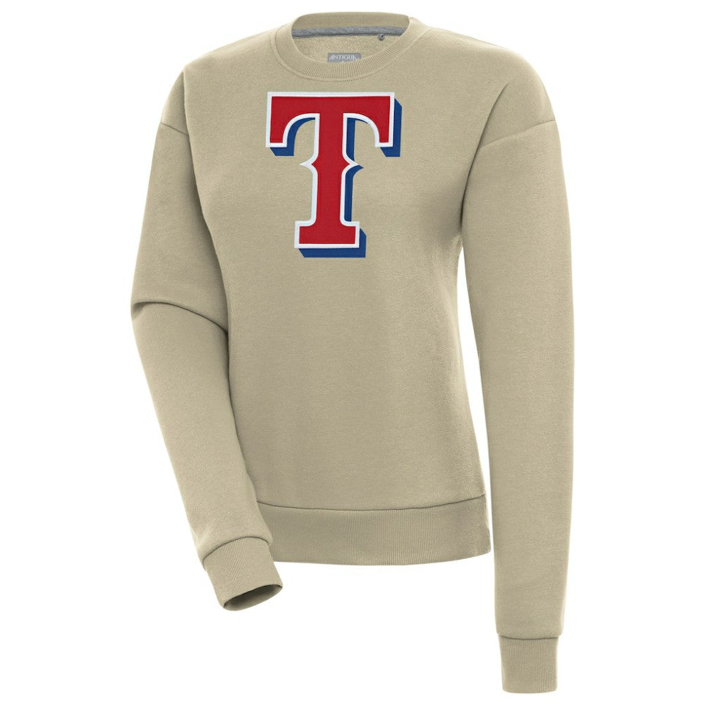 Texas Rangers Antigua Women's Victory Pullover Sweatshirt - Khaki