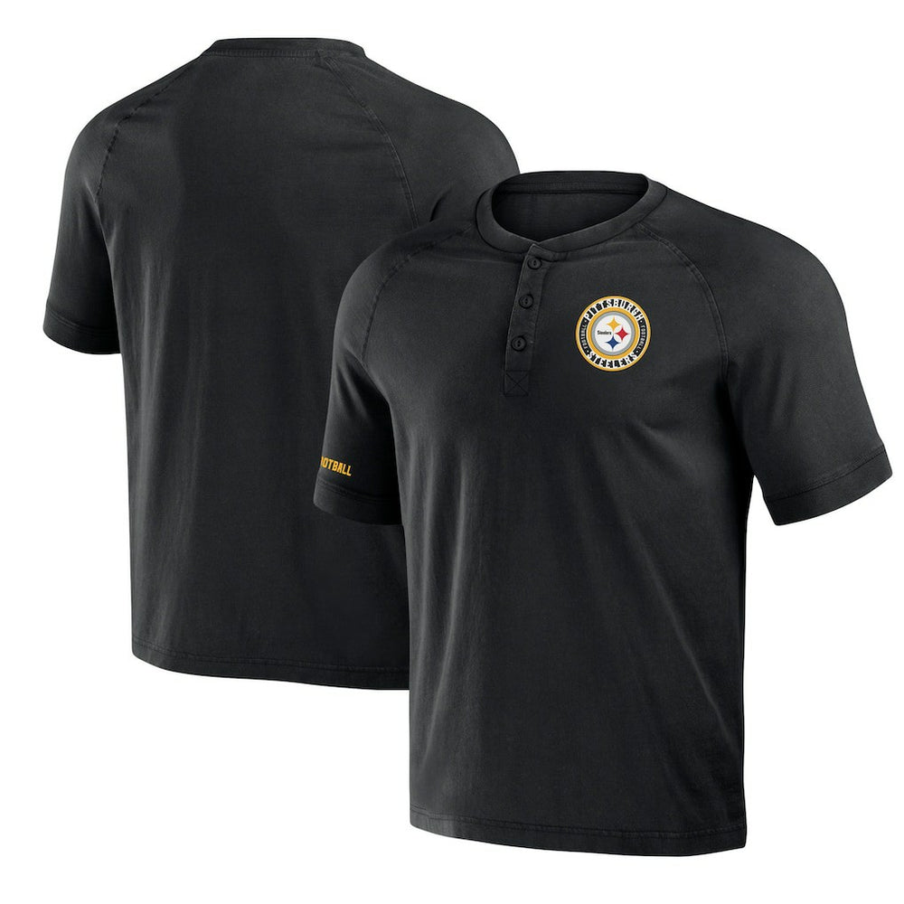 NFL Pittsburgh Steelers NFL x Darius Rucker Collection Washed Raglan Henley T-Shirt