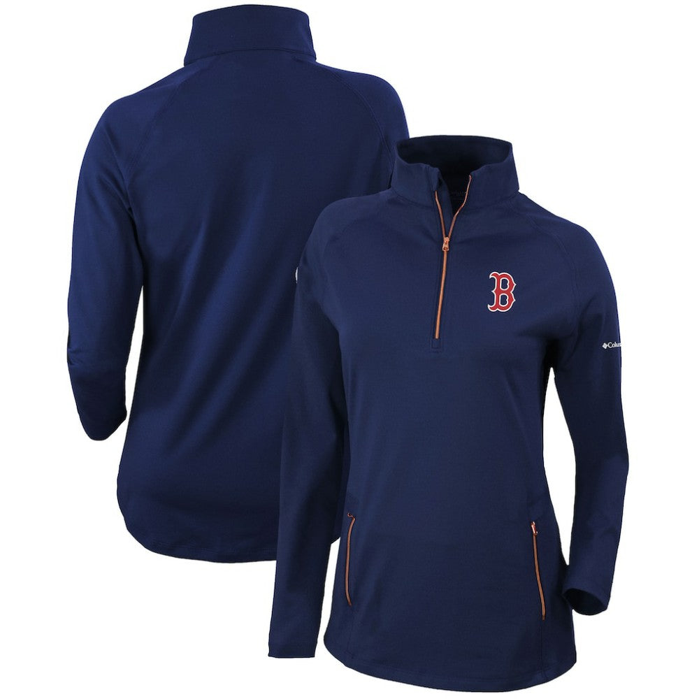 Boston Red Sox Women's Omni-Wick Outward Nine Quarter-Zip Pullover Top - Navy | Columbia