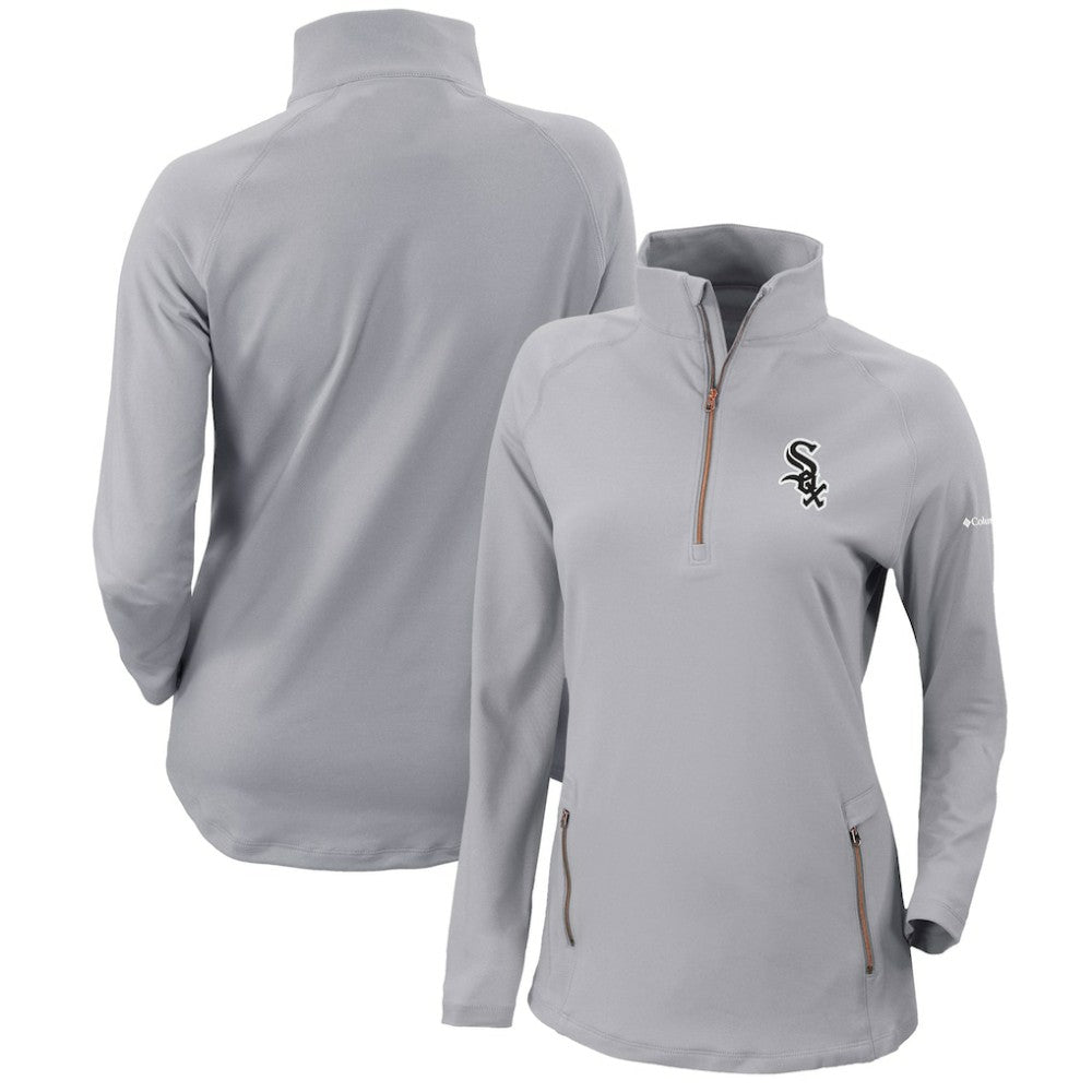 Chicago White Sox Women's Omni-Wick Outward Nine Quarter-Zip Pullover Top - Gray | Columbia