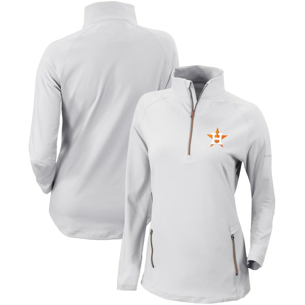 Houston Astros Women's Omni-Wick Outward Nine Quarter-Zip Pullover Top - White | Columbia