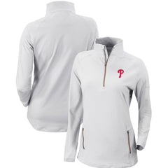 Philadelphia Phillies Women's Omni-Wick Outward Nine Quarter-Zip Pullover Top - White | Columbia
