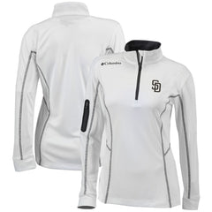 San Diego Padres Women's Omni-Wick Shotgun Quarter-Zip Pullover Top - White | Columbia