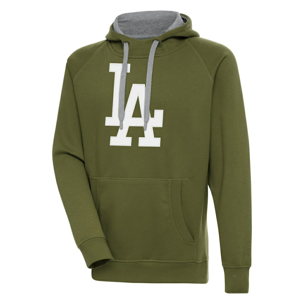Los Angeles Dodgers Antigua Victory Pullover Hoodie - Olive