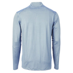 Atlanta Braves Cutter & Buck Virtue Eco Pique Micro Stripe Recycled Quarter-Zip Pullover Top - Light Blue/Navy